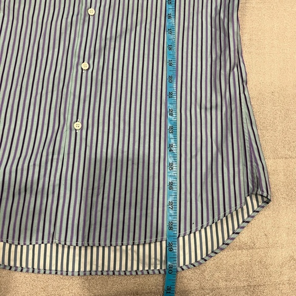 [39/US15.5]Etro Purple Strips Dress Shirt- Italy - Picture 9 of 11